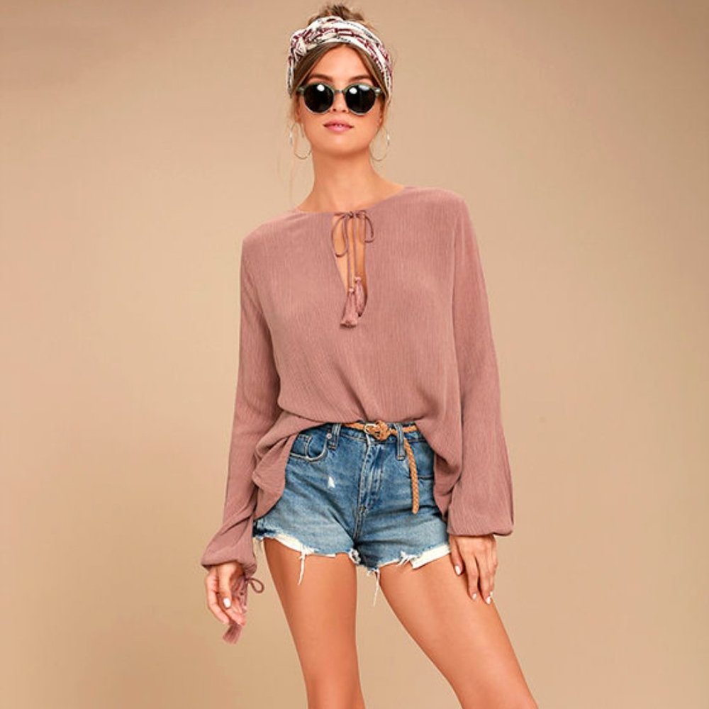 Mauve Pink Long Sleeve Top